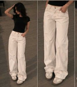 Off- White Wide-Leg High-Waist Jeans