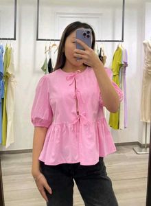 Pinteresty Pink Peplum Top with Tie Detail..🎀💓🍓
