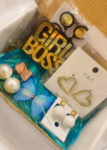 New Trendy Girls Boss Earrings Combo Set