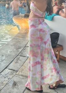 Boho Tie-Dye Swimsuit with Skirt