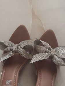 Chic Bow Embellished Mules