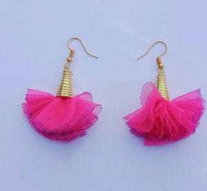 Pink Tassel Earrings