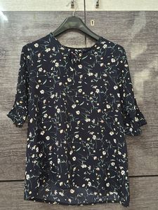 Floral Print Navy Blue Top