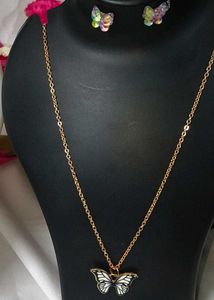 Delicate Rose Gold Chain Metal White Necklace Eyer