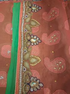 Two Tonw Heavy Work Saree