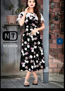 One Piece Black White Flower Print