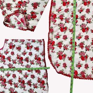 Vintage Rose Print Kaftan Dress
