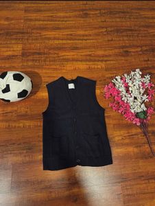 M&amp;S Navy Knitted Sweater with Pockets