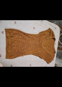 Mustard Yellow Knit Top with black. bikini