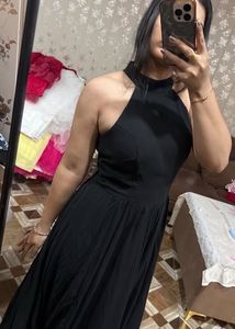 Elegant Black Halter Neck Maxi Dress❤️🎀🦋