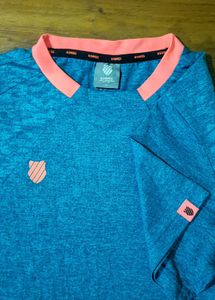 K-Swiss Blue & Coral Polo Shirt