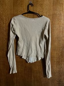 Ribbed Double Zip-Up Crop Top