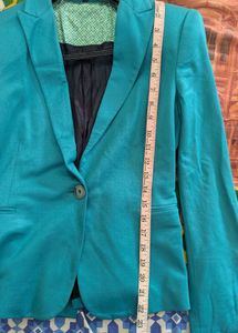 Y2k Women's Teal Blazer Formal &amp; Casual