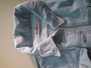Distressed Denim Cropped Jacket