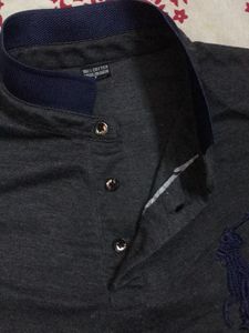 Men Polo Tshirt Grey And Blue