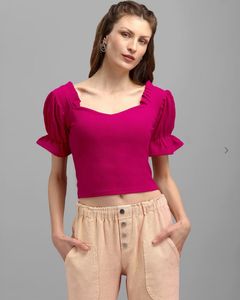 Pink Ruffle Sleeve Top