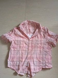 Pink Plaid Button-Up Shirt and pant
