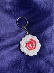 Crochet fishcake bag charm and keychain