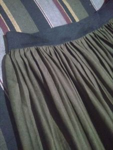 Olive Green Pleated Ethnic Skirt