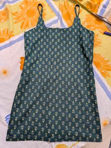Green Floral Print Mini Dress