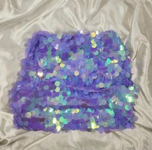 purple Sparkly mermaid  Sequin Mini Skirt