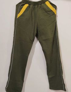 Olive Green Wide Leg Track Pants