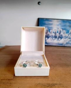 Green Diamond Toerings Pure Silver