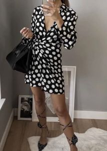 Zara Chic Polka Dot Midi wrap Dress