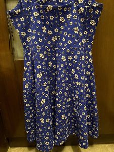 Vibrant Blue Floral Mini Dress