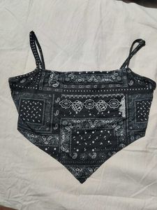Bandana Print Crop Top