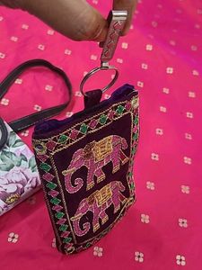 Combo Hand Purse With embroidery Mobile Pouch