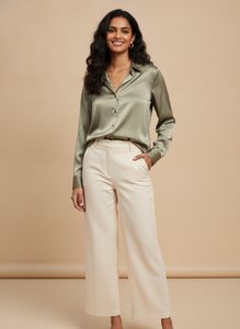 🆕 Olive Satin Shirt