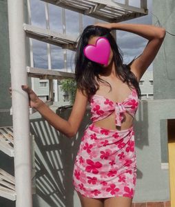 Pink Floral Tie-Front Mini Dress