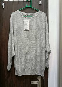 Gray Striped Casual Pullover Top