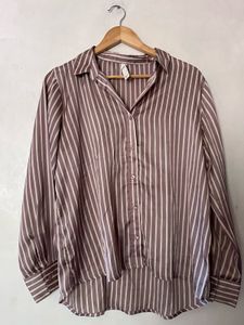 Branded Kazo Striped Button-Up Shirt