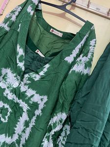 Green Tie-Dye Kurta Set