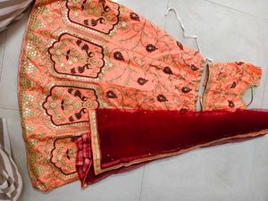 Designer Peach Lehenga Choli Set