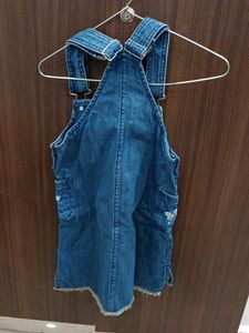 Cute Embroidered Denim Overalls Dress