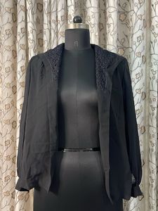Elegant Black Embroidered Blouse
