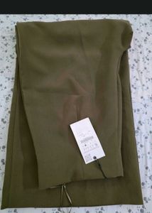 Zara Women's Olive wide-leg pant