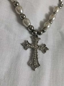 Elegant Cross Pearl Necklace