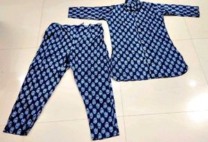 New Navy Blue Printed Co-ord Set