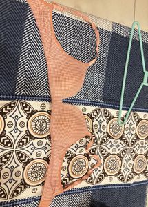 Cute Gingham Print Bra
