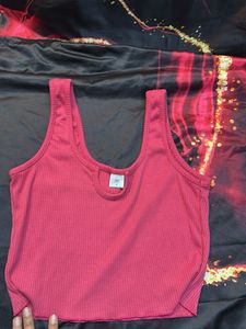 Pink Sleeveless Crop Top