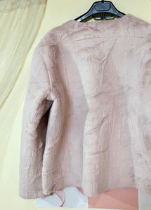 Pink Faux Fur Cropped Jacket