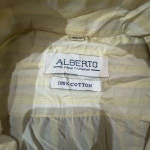 Men's Cream Long Sleeve Shirt
