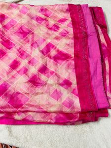 Beautiful Pink Saree With Stones 🩷