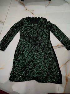 Emerald Sequin Mini Dress