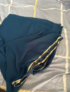 Elegant Teal Blue Saree