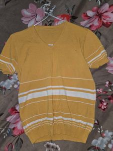 Striped Yellow Casual Top
